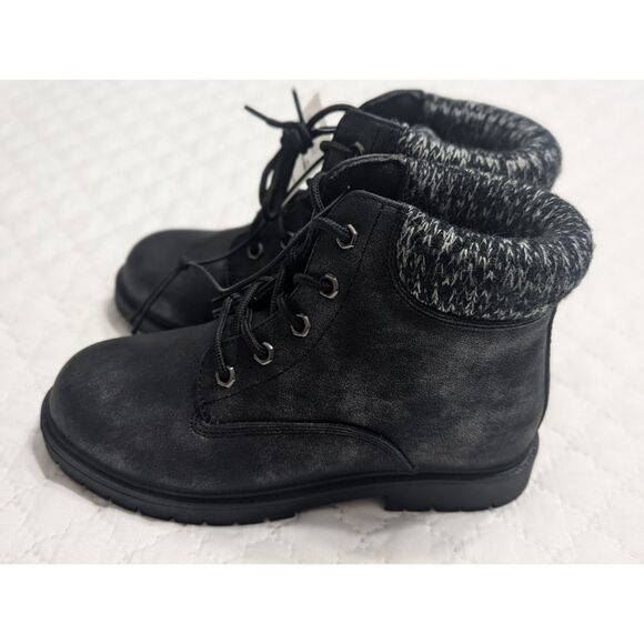 🥾 Thereabouts Girls Ember Black Shimmer Hiking Boots – Size 2M - Picture 1 of 7